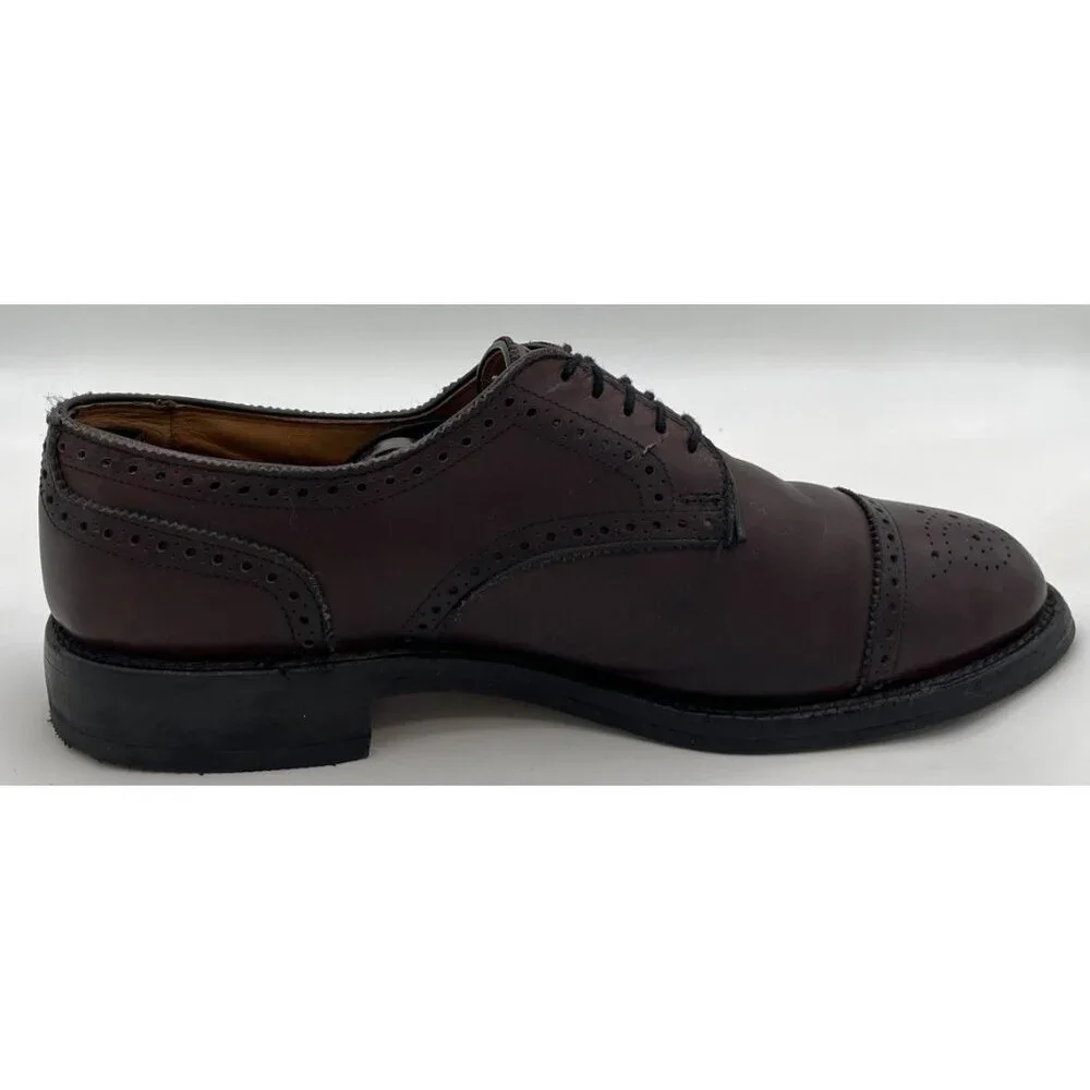 Allen Edmonds Lexington Men’s Size 9D Burgundy Leather Cap Toe Wingtop Oxford